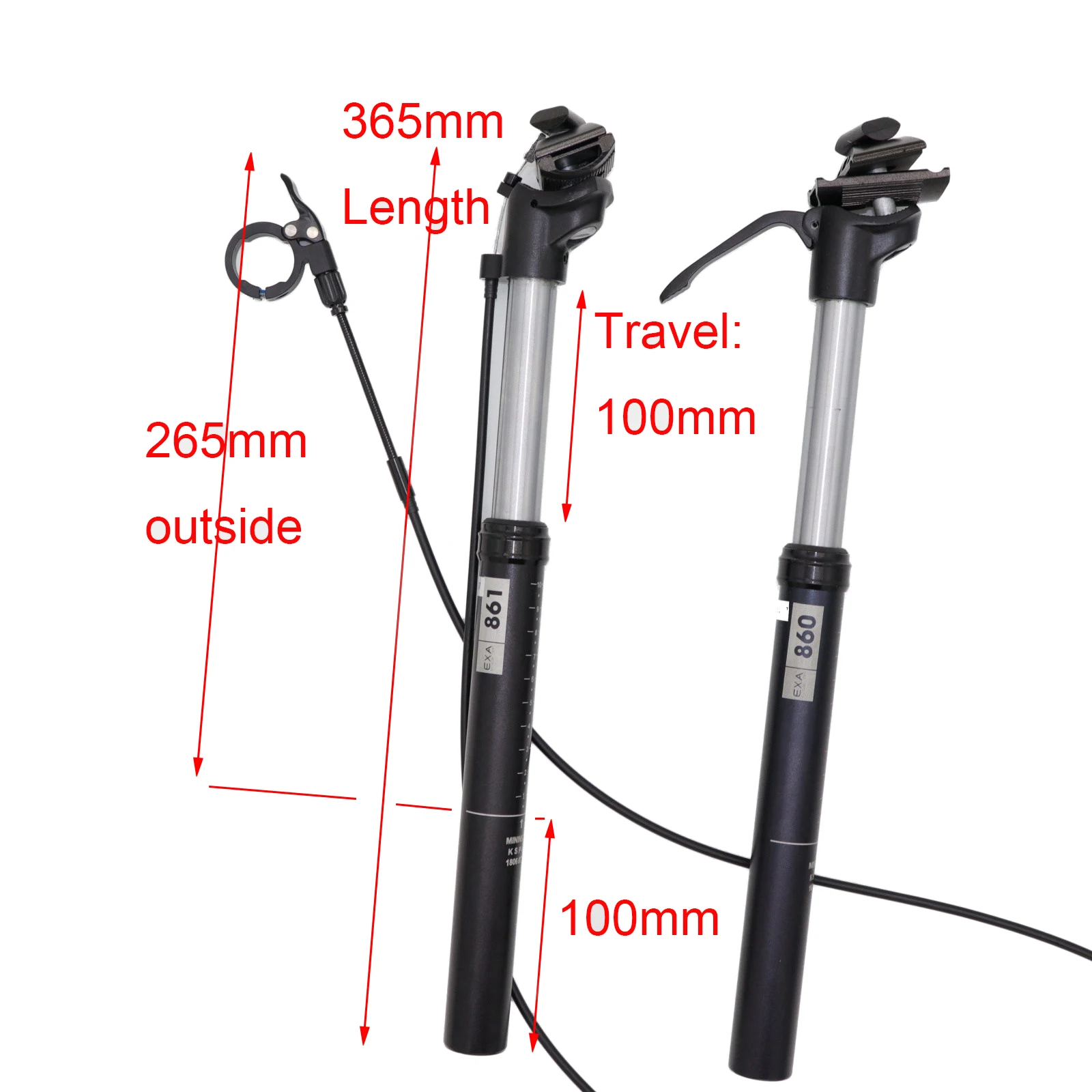 KS KindShock Eten-R ETEN-i 100MM Remote bike Dropper SeatPost 27.2//30.9//31.6mm