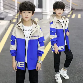 

Boys' spring clothing children's jacket 2020 spring 10 medium long windbreaker 13 big children's men's clothing 12 years old Kor