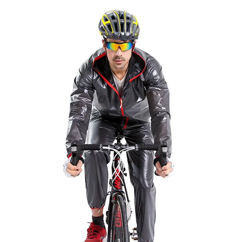 

Riding Raincoat And Rain Pants Set Men's Mountain Bike Ultra-Thin Outdoor Raincoat Bicycle Split Type Poncho