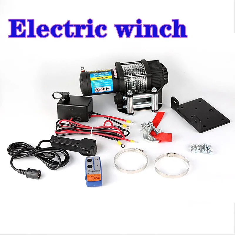 Winch car tuning electric winch 2000/3000/4000 /4500/6000/9500/12000lb12v Handle/wireless Wire rope ATV winches for Beach buggy |