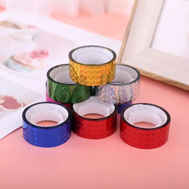 

8pcs Rhythmic Gymnastics Decoration Holographic RG Prismatic Glitter Tape Ring Stick Accessory 18mm*10m DIY Masking Tape