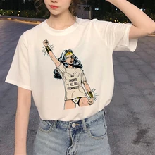 Новинка женской футболки Для женщин прав grl PWR Harajuku Ullzang футболка Девушка силы 90s футболка с изображением корейский стиль футболки женские