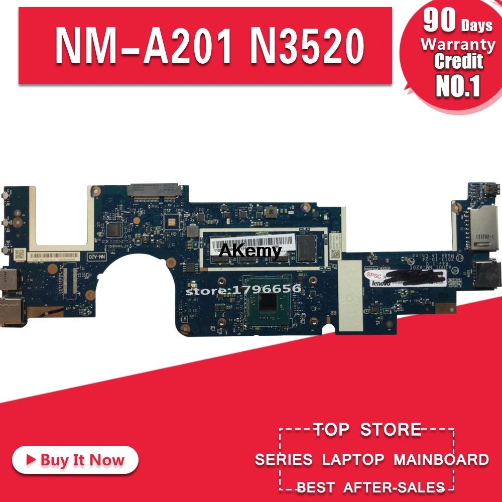 

AIUU1 NM-A201 motherboard for Lenovo yoga2 11 YOGA 2 11 laptop motherboard N3520 CPU 4G RAM DDR3 100% test work