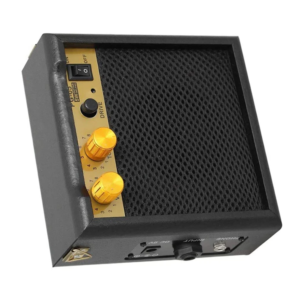 Portable Electric Amplifier for Guitar Amp Speaker 5W with 3 5mm Input Headphone Output Supports Volume Tone Adjustment