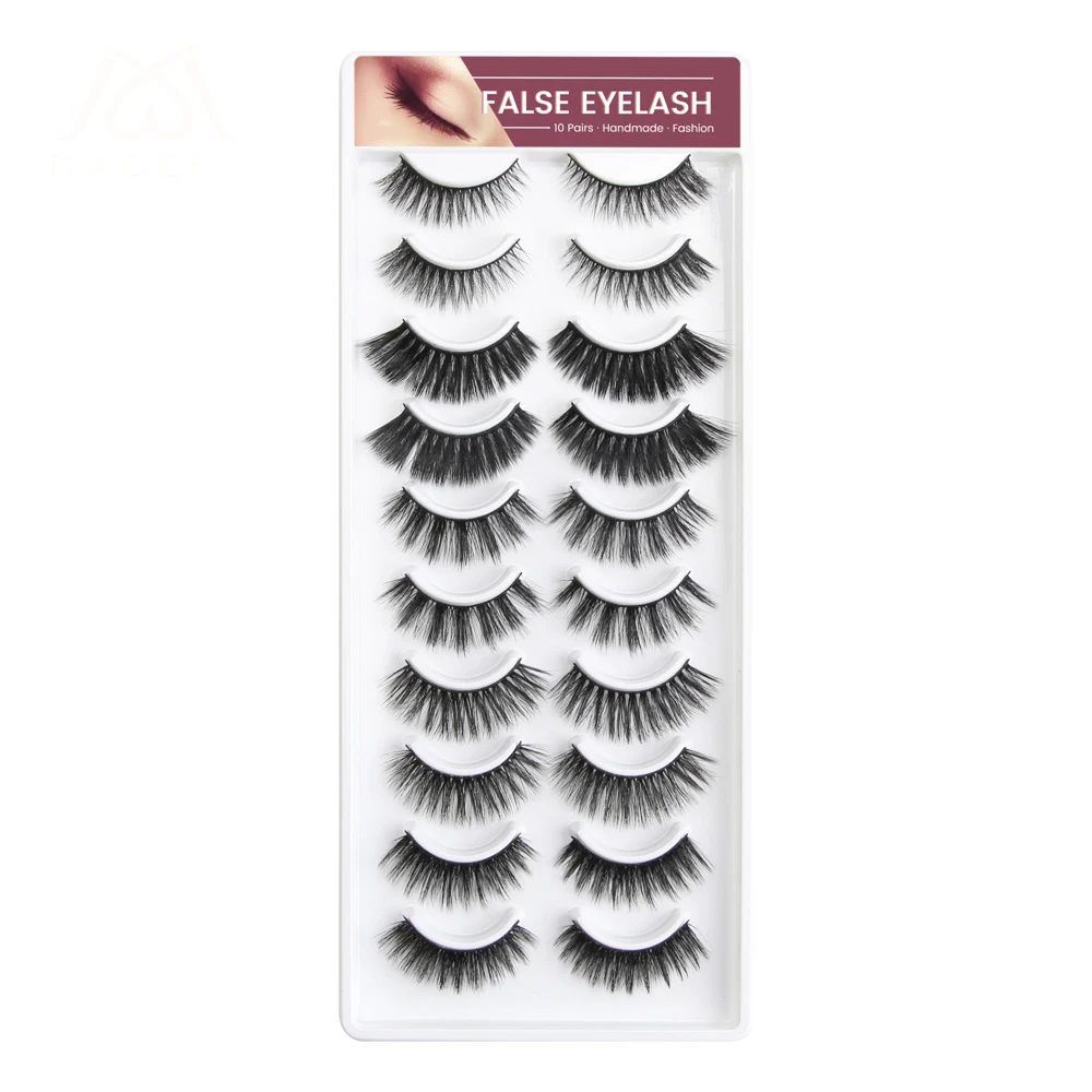 

New 10 Pairs Natural False Eyelashes Fake Lashes Long Makeup 3d Mink Lashes Eyelash Extension Mink Eyelashes For Beauty