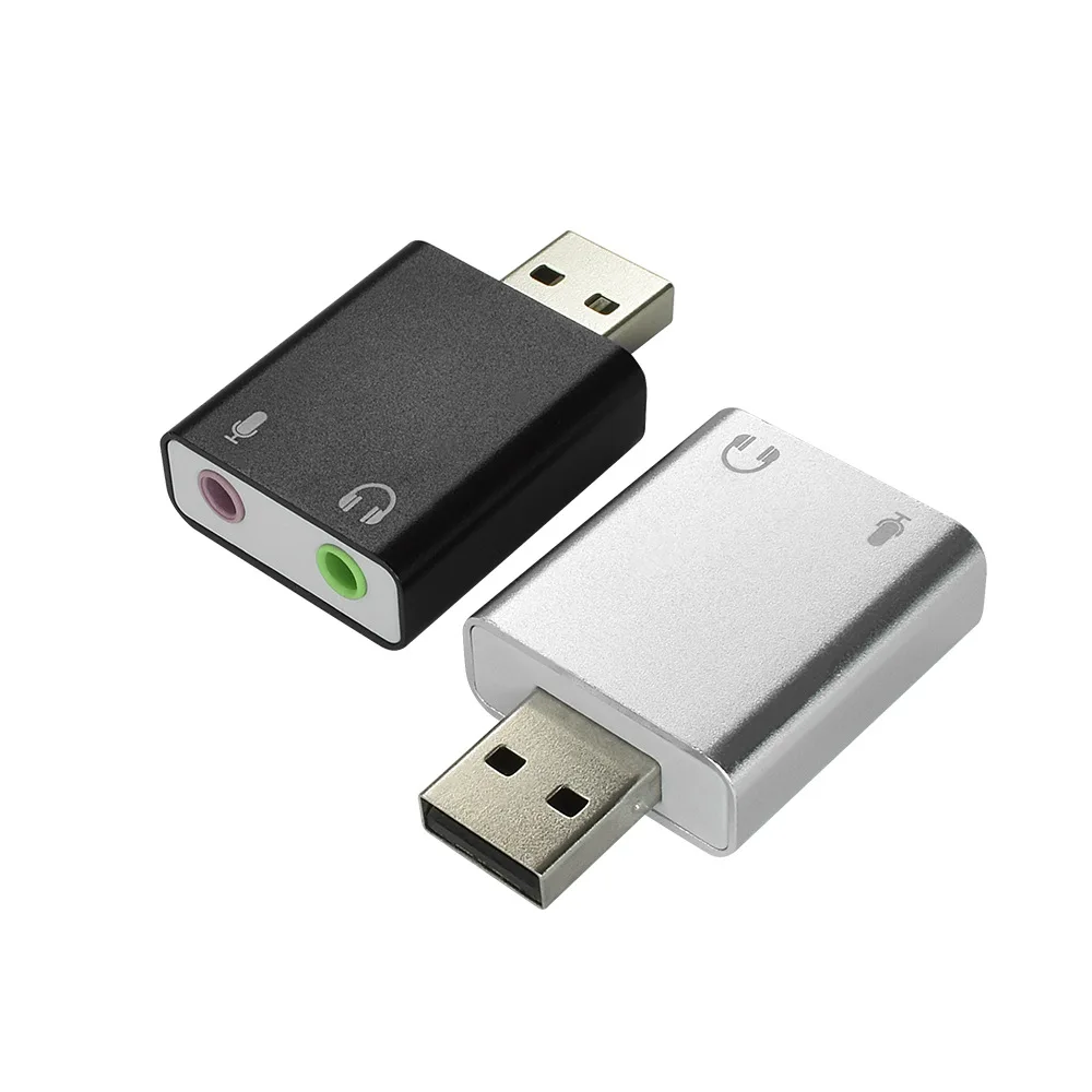 Адаптер Звуковая карта 7,1 USB алюминиевый внешний 2,0 аудио канал стерео для ноутбука MacOS