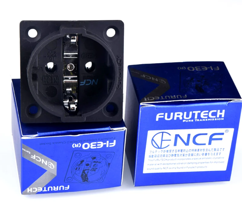 Prise De Courant Encastrée Furutech FI-E30 NCF (R) – Rhodium, Schuko – 1 Pièce, Neuve