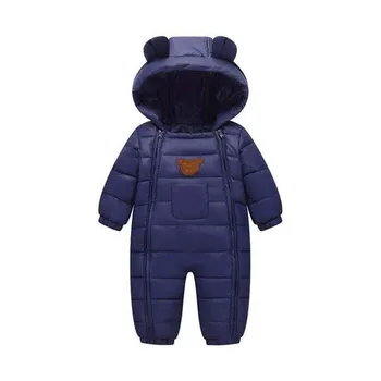 

SKHEK Winter Baby Snow Wear Thick Warm Romper Clothes Newborns Kids Infants Hooded Outwear Boys Girls Clothing