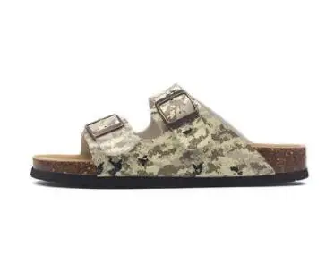 14 FeiYiTu/Новинка; летние пляжные шлепанцы на пробковой подошве; повседневные сандалии-сабо с двойной пряжкой; женские шлепанцы без застежки; Размеры 35-45 - Цвет: 14