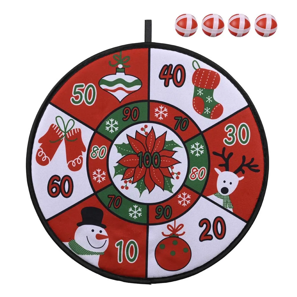 Christmas Dart Board Game with 4 Sticky Balls Classic Throwing Toy Indoor Outdoor Sports Accessories Dart Board Interaction Toys