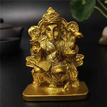 

Golden Lord Ganesha Statue Buddha Elephant God Sculptures Resin Ganesh Ornaments Home Garden Decoration Buddha Statues
