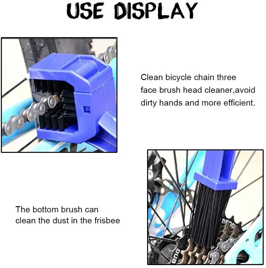 Durable Bicycle Cleaner Tool Bike Cleaning Brush Chain Motorcycle Set Maintenance Kit for All Type Chain Gears