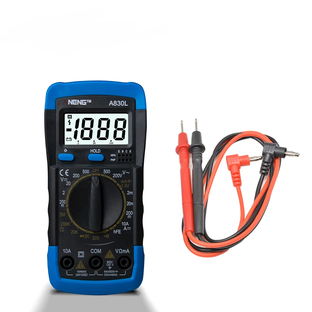 LCD Digital Multimeter A830L AC DC Voltage Diode Freguency Multitester Current Tester Luminous Display with Buzzer Function dial indicator magnetic base Measurement & Analysis Tools