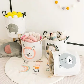 

Large Capacity Laundry Container Toys Organizer Cartoon Print Octopus Doll Storage Basket Picnic Sundries Folding Bag Handle