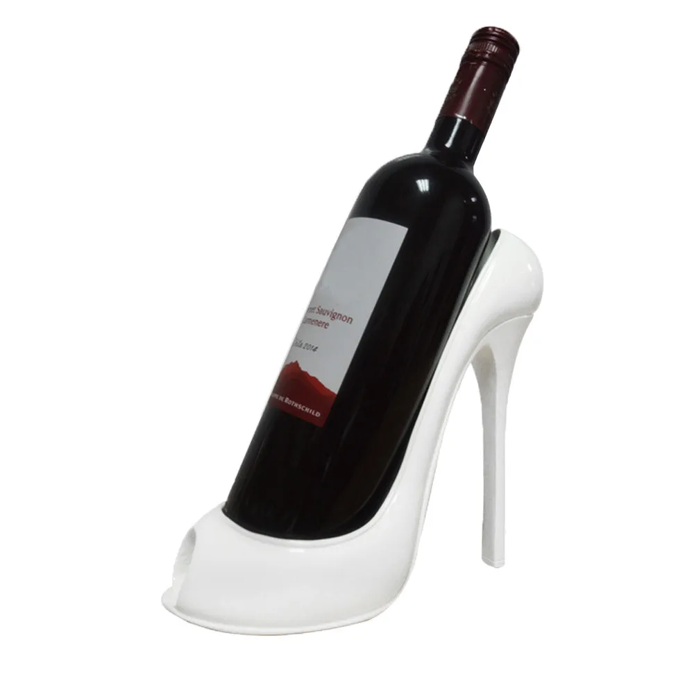 White Wine Rack High Heel Shoe Bottle Holder Storage Wedding Party Decor Ornament Gif room decoration Accessories Figurines for Home - Цвет: White