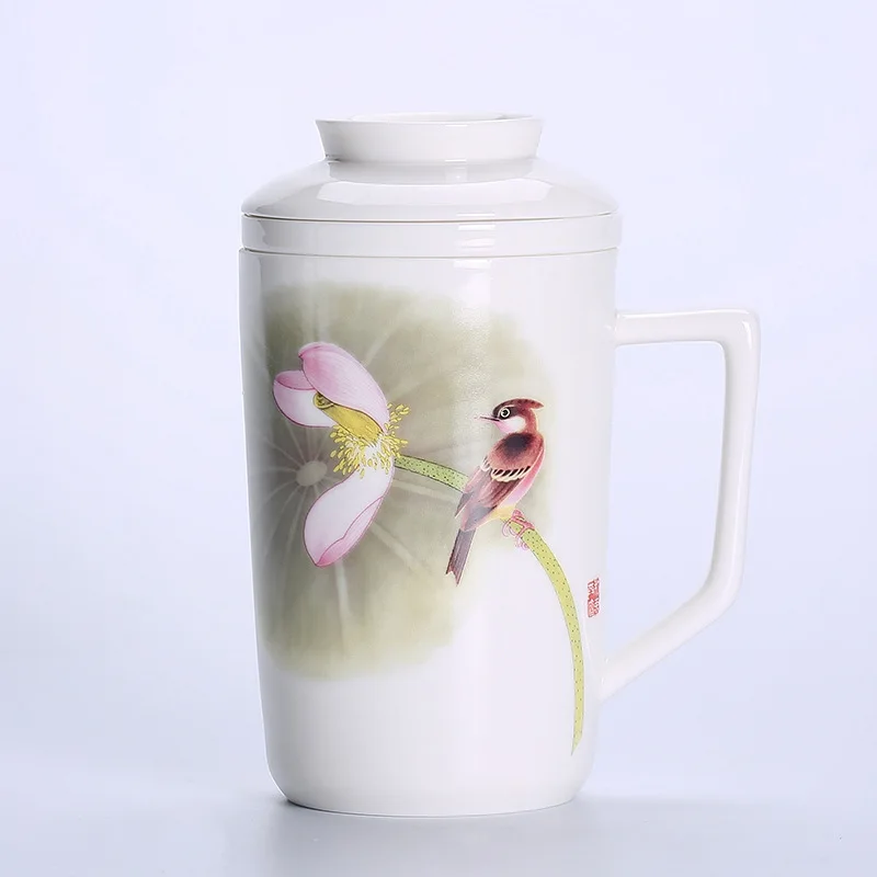 400ml Новая стильная керамическая чайная чашка, кружка с фильтром, удобный для путешествий чайный набор кунг-фу офисная Питьевая утварь WSHYUFEI - Цвет: 400ml