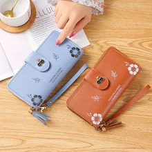 

Fashion Pu Leather Long Wallets for Women Large Capacity Clutch Bag Zipper Wristband Female Card Holder Coin Purses Money Clip