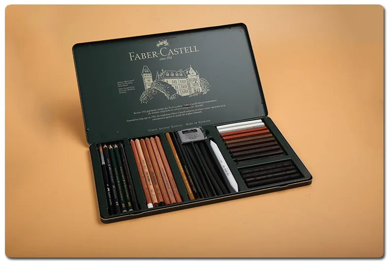 Faber Castell Питт графитовые комплект 9000 олова 11/19/26/33 Профессиональный эскизов карандаши для рисования набор 112972 112973 112974 112977