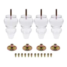 4 шт 4," Акриловые ножки для мебели ясная форма тыквы диван шкаф с М8 болт мебель ноги кофе чай бар стул ноги