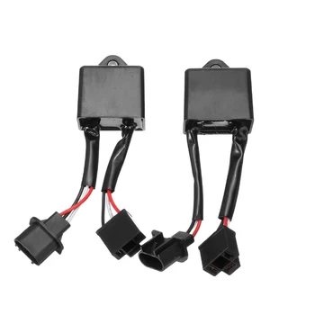 

Hot 2pcs H4 to H13 Headlight Anti Flicker Harness Error Free Decoders Adapters For Jeep Wrangler JK 7 Round LED Headlight