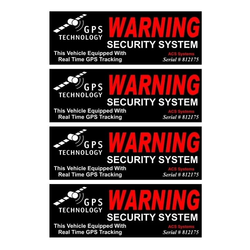 

10CM*3CM 4X GPS WARNING SECURITY SYSTEM Personality Reflective Car Sticker