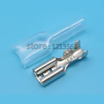 

2000Sets/Lot4.8mm with transparent sheath inserted spring Crimp insulation Terminal Female Spade Connector Faston with insulator