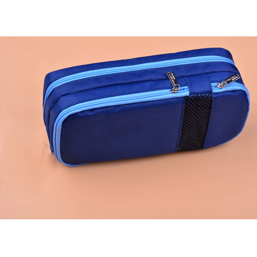 BLUE Чехол для карандашей, Студенческая ручка, кошелек для монет, сумка для ключей, косметичка, косметичка, сумка для макияжа, многофункциональный органайзер для хранения, школьные офисные принадлежности - Цвет: BLUE