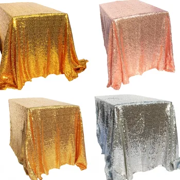 

Sparkly Gold/Silver 100x150cm Sequin Glamorous Tablecloth/Fabric For Wedding Party Event Table Decorations