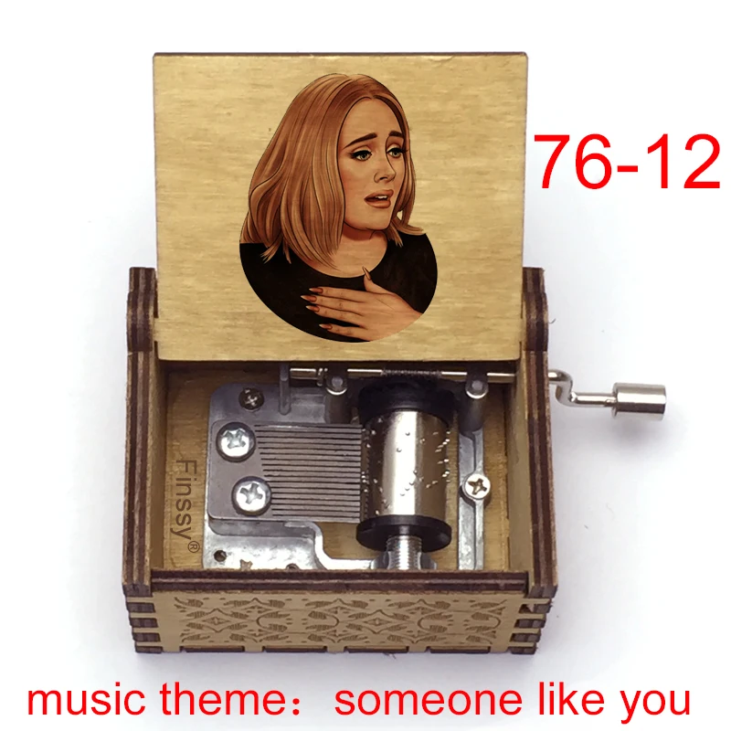 pop music someone like you Music Box song 18 Note color print Wood Hand movement home office ornaments birthday gift toy
