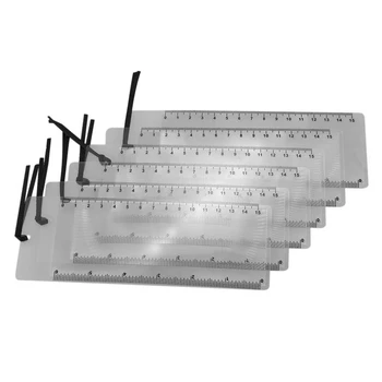 

6 Pcs Bookmark Ruler Magnifier Fresnel Lens 3x Magnifying Sheet Clear