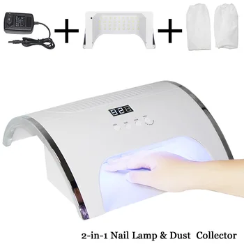 

72W LED 2 In 1 UV LED Nail Lamp Infrared induction 10/30/60/99s with Nail Duct Suction 2 Fan Vacuum Cleaner For Manicure Tool