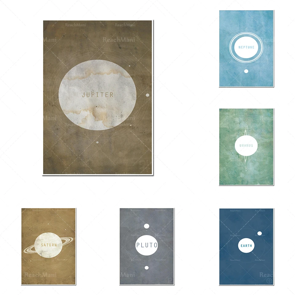 Saturne Et Ses Lunes Planetes Retro Texture D Impression Scientifique Ou Impression Propre Avec Des Graphiques De Planete Painting Calligraphy Aliexpress