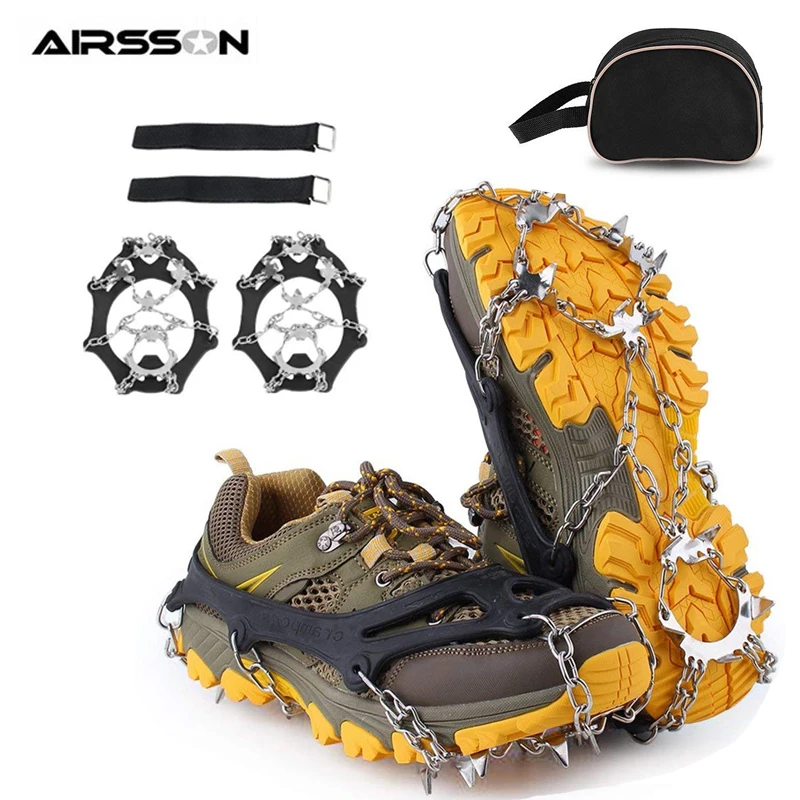 

18-Teeth Ice Gripper Spike for Shoes Anti-Slip Anti-Skid Non-slip Shoe Covers Snow Ice Crampons Cleats Grips Climbing Shoe Boots