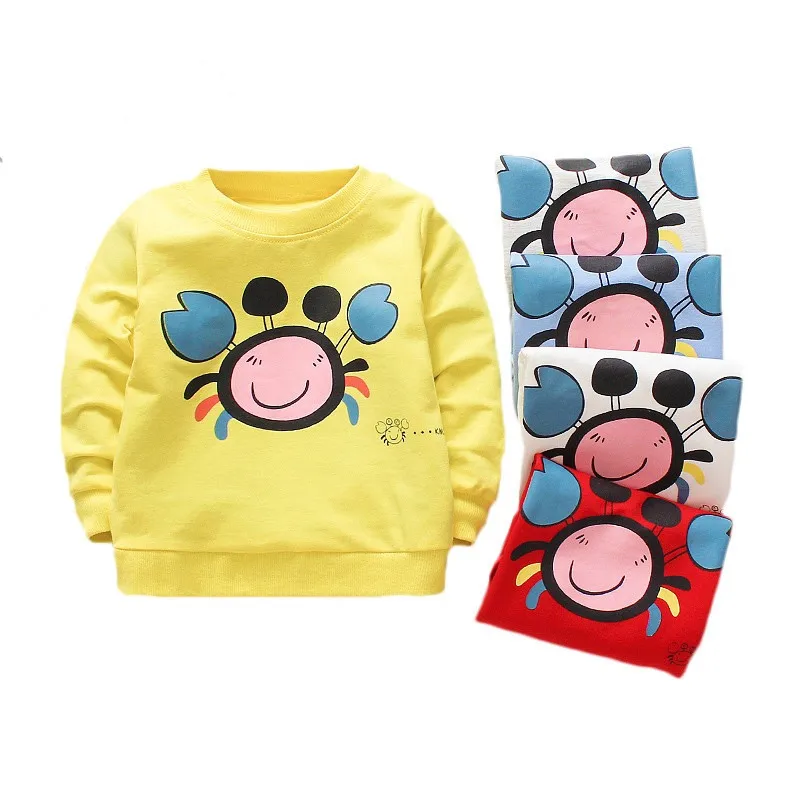 Spring Autumn Cotton Baby Boys T shirt Cartoon Long Sleeves T-shirts For Girls O-neck Baby Clothes Top New Toddler Tees