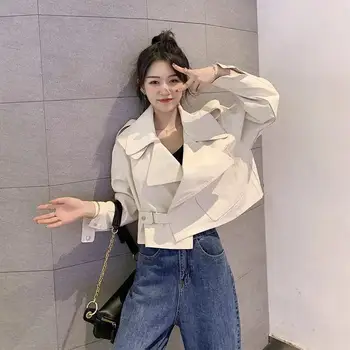 

Fashion Oversized Coat Women Cool PU Faux Leather Jacket Spring Autumn Loose Biker Motorcycle Jackets Female Punk Streetwear