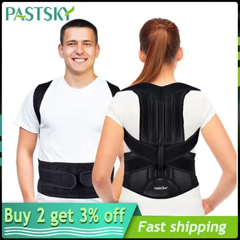 

Adults Back Posture Corrector Brace Clavicle Spine Shoulder Lumbar Corset Back Support Hunching Adjustable Belt for Men Women