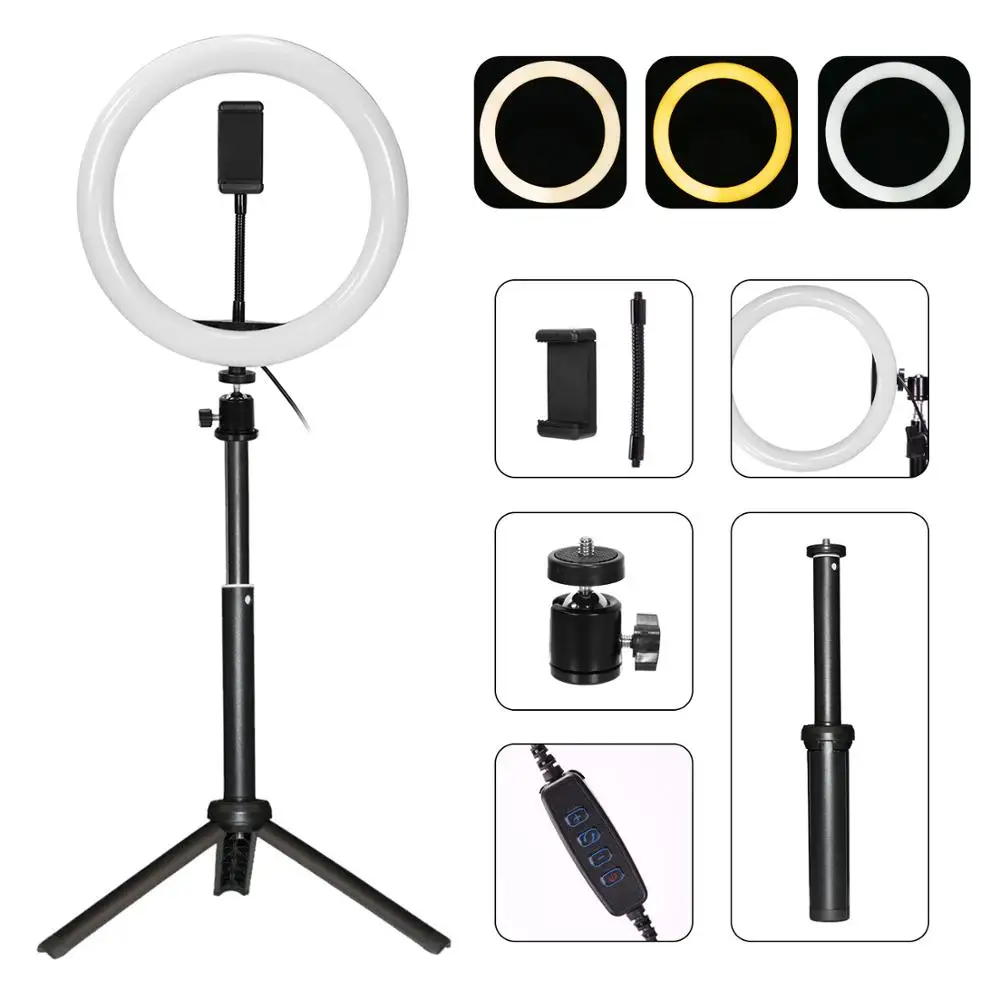 

Selfie Ring Light Photography light led rim of lamp with mobile Holder large tripod stand for Youtube ringlight