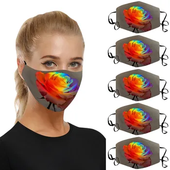 

5pc Printing Mouth Mask Reusable Protective PM2.5 Filter Paper Mask Anti Dust Face Mask Proof Mask Washable Mascherina masque