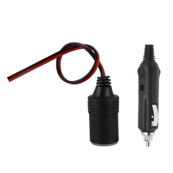 

2 Pcs 12V Car Charger Power Cigarette Lighter Female Socket Black, 70X20Mm & 9.2Cm