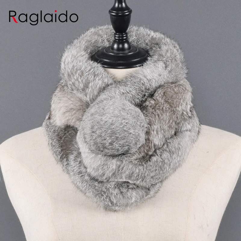 Natural Rabbit Fur Scarf for Women New Arrival Real 100% Rex Rabbit Fur ...