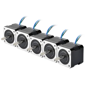 

5PCS 4 Lead Nema 17 Stepper Motor 42BYGH 40Mm 1M Cable 45Ncm (64Oz.In) 2A 17Hs4401 Step Motor for 3D Printer
