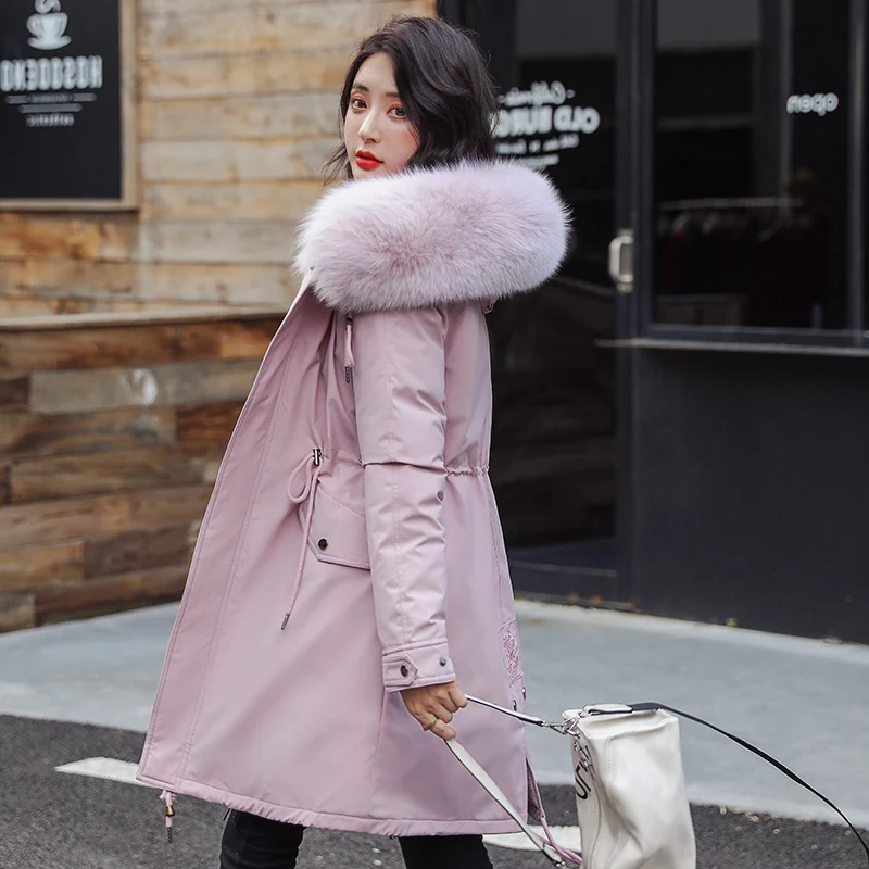 

New Women Long Coat Autumn Winter Warm Velvet Thicken Faux Fur Coats Parka Female Solid Big Pocket Jacket Outwear