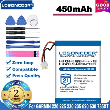 

450mAh 361-00072-00 361-00086-00 Battery GPS Sports Watch Battery for GARMIN Forerunner 220 225 230 235 620 630 735XT Batteries