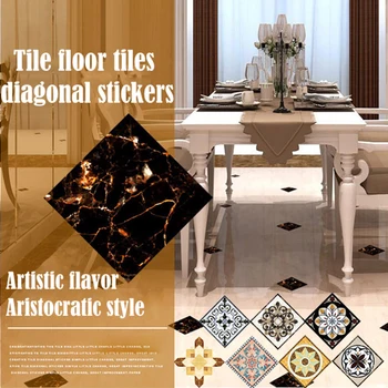 

20pcs/set Self Adhesive PVC Ceramic tile stickers Waterproof Wall Sticker Art Diagonal Floor Stickers kitchen house decoration