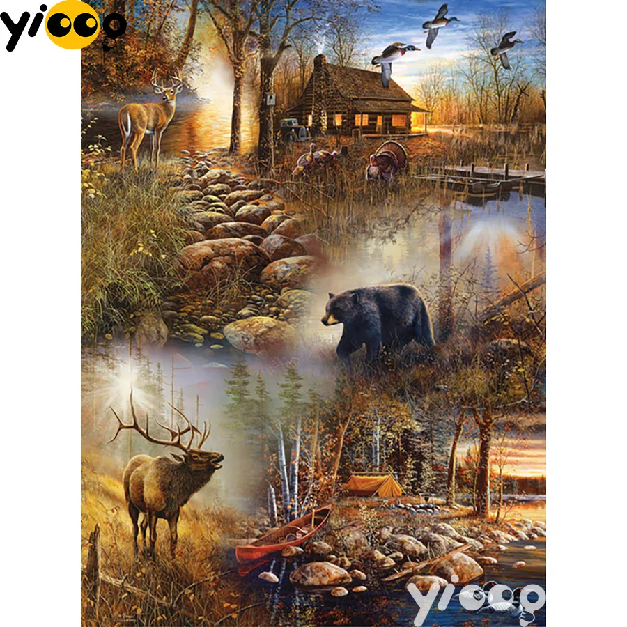 

Full Square/Round drill diamond Painting Forest Collage 5D DIY diamond embroidery mosaic Decoration painting AX0108