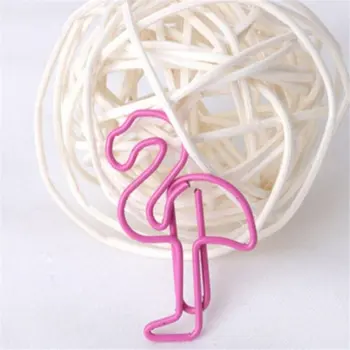 

Japanese Korean Style Pink Paper Clip Mini Beautiful Flamingo Metal Clip Notes Small Clip Storage Clip hold paper tightly