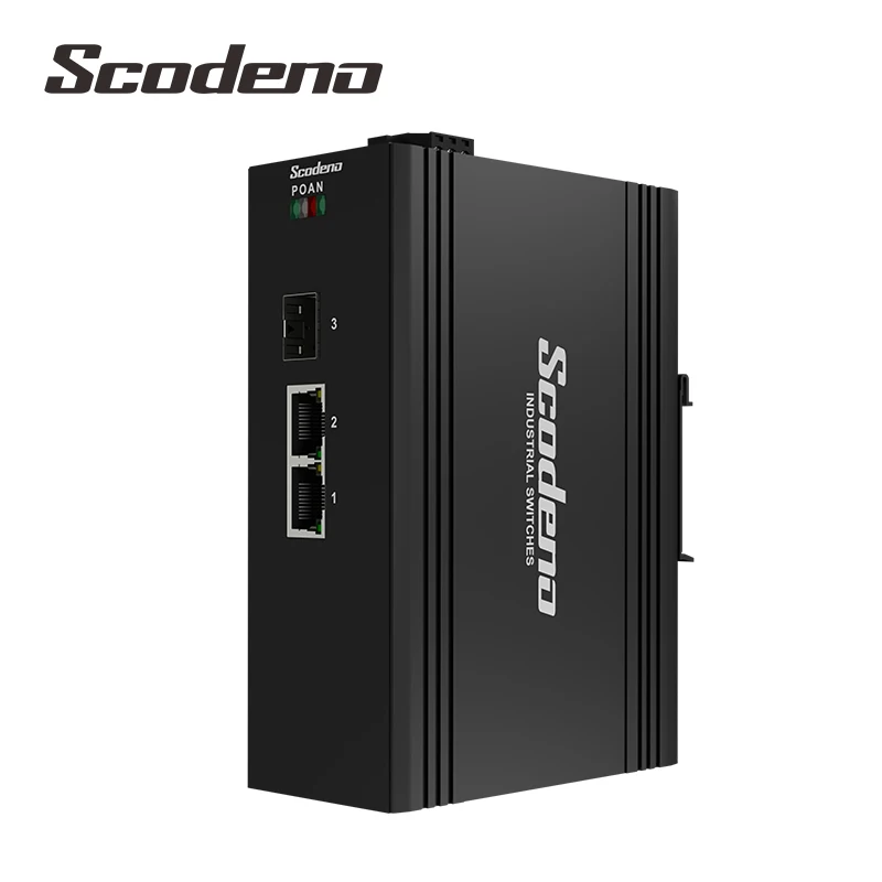 Scodeno 2 порта промышленный гигабитный DIN-Rail сеть Неуправляемый коммутатор 1SFC слот