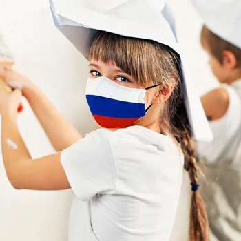 

Kids Reusable Nation Flag Print Cotton Face Mouth Masks Dustproof Filter Children Mask Boys Girls Protection Masque
