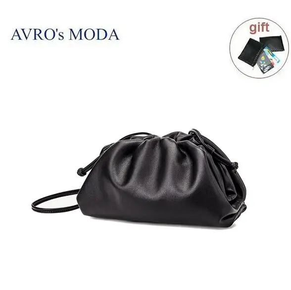 AVRO's MODA бренд натуральная кожа женская сумка роскошные женские сумки через плечо большой емкости маленькие женские сумки - Цвет: black