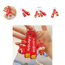 

Chic Keyring Pendant Easy to Carry PVC Tiger Pendant Key Ring Cute Keychain Keychain